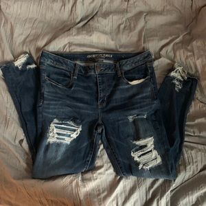 AE Dark Blue Distressed Jeans